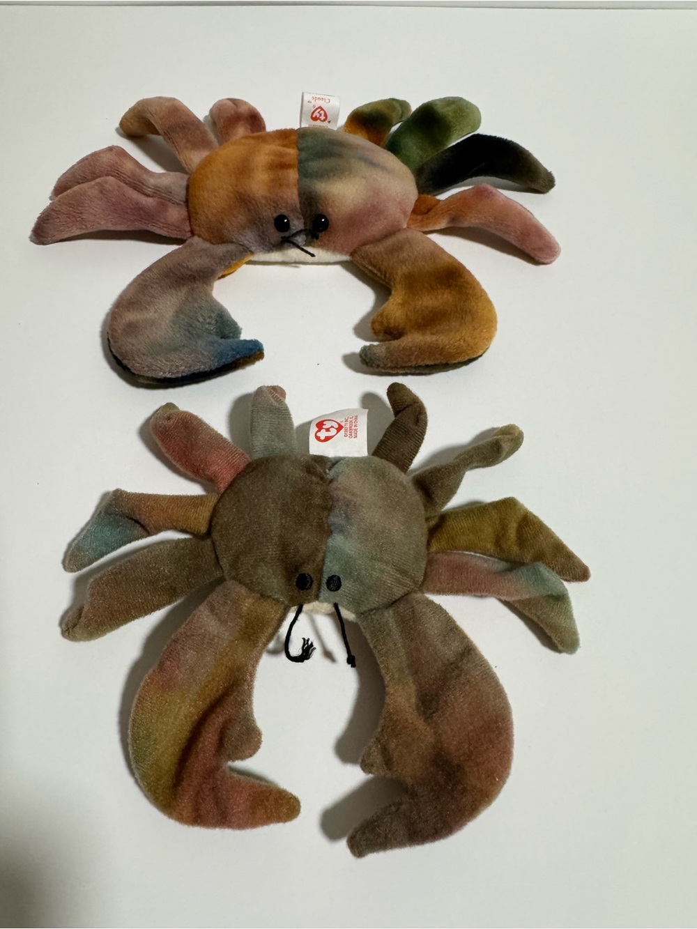 TY Multicolor Tie-Dye Crab Claude and Mini Claude McDonald’s TY